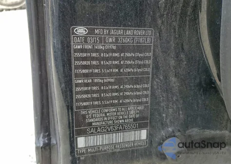 2015 Land Rover Lr4 Hse z USA, uszkodzony, nr VIN SALAG2V63FA765501